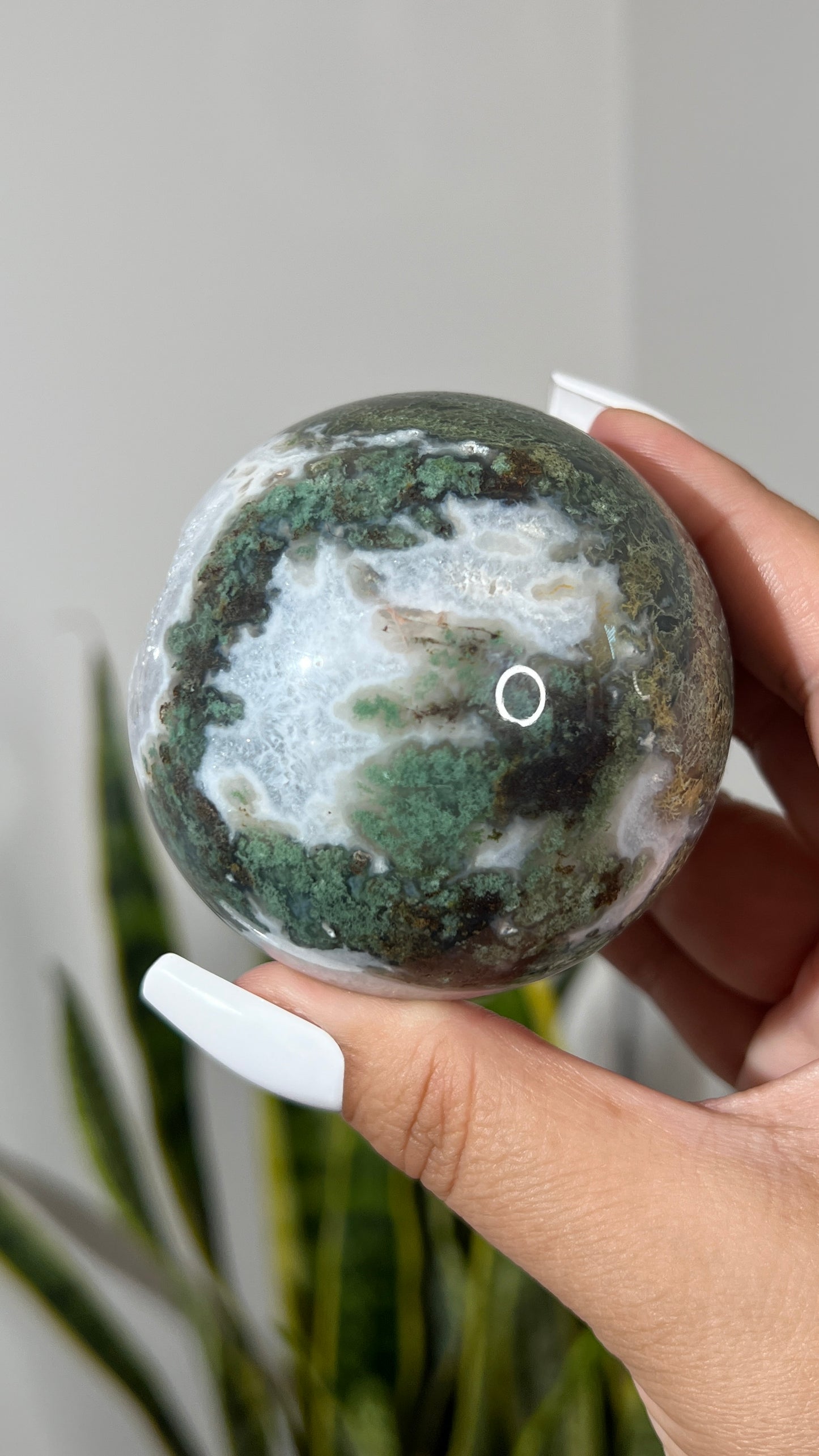 Crystal Moss Agate Sphere