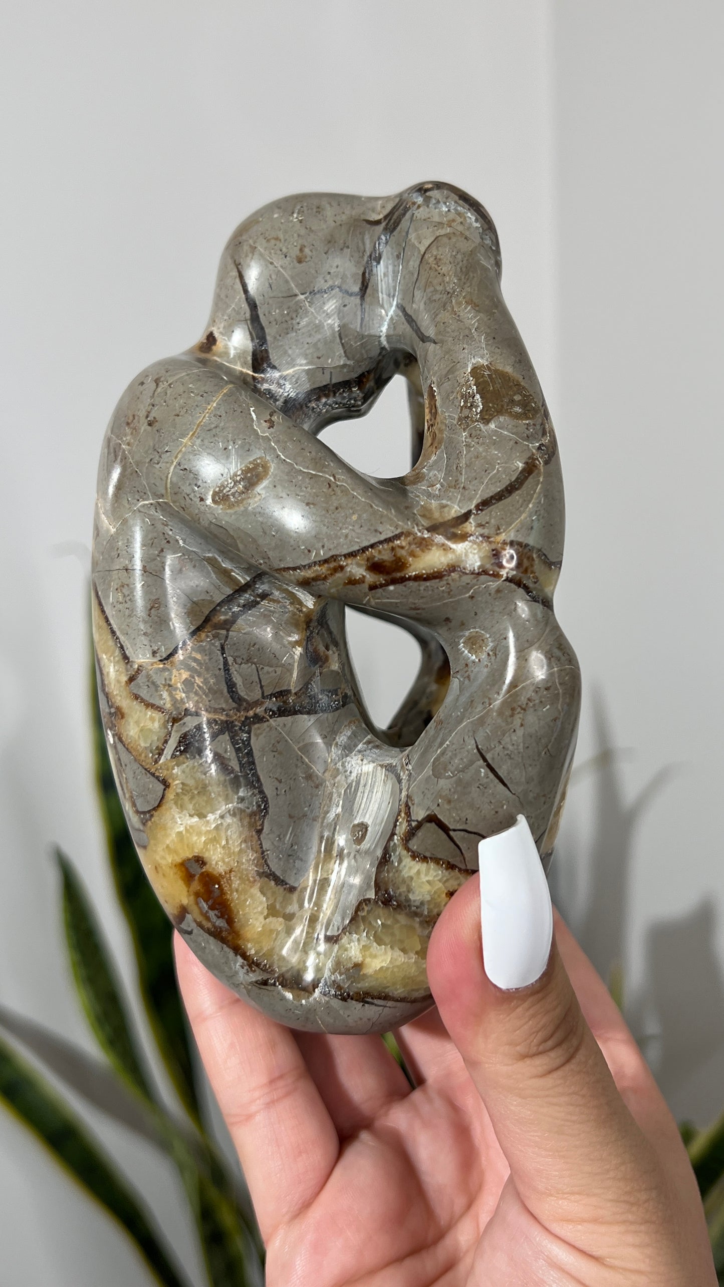 Hand-Carved Septarian Thinking Man