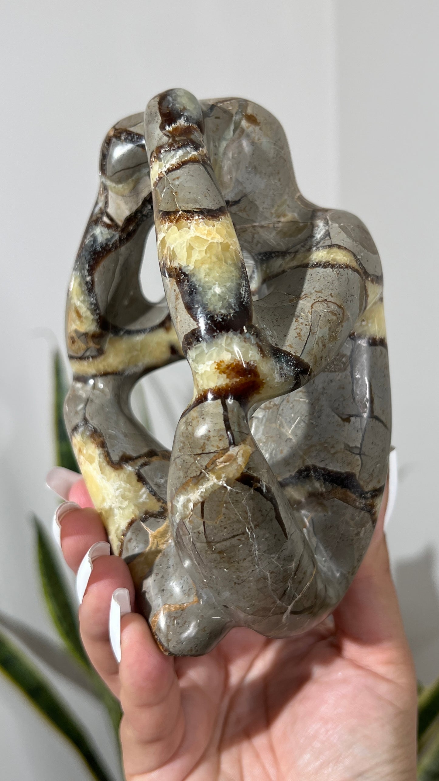 Hand-Carved Septarian Thinking Man