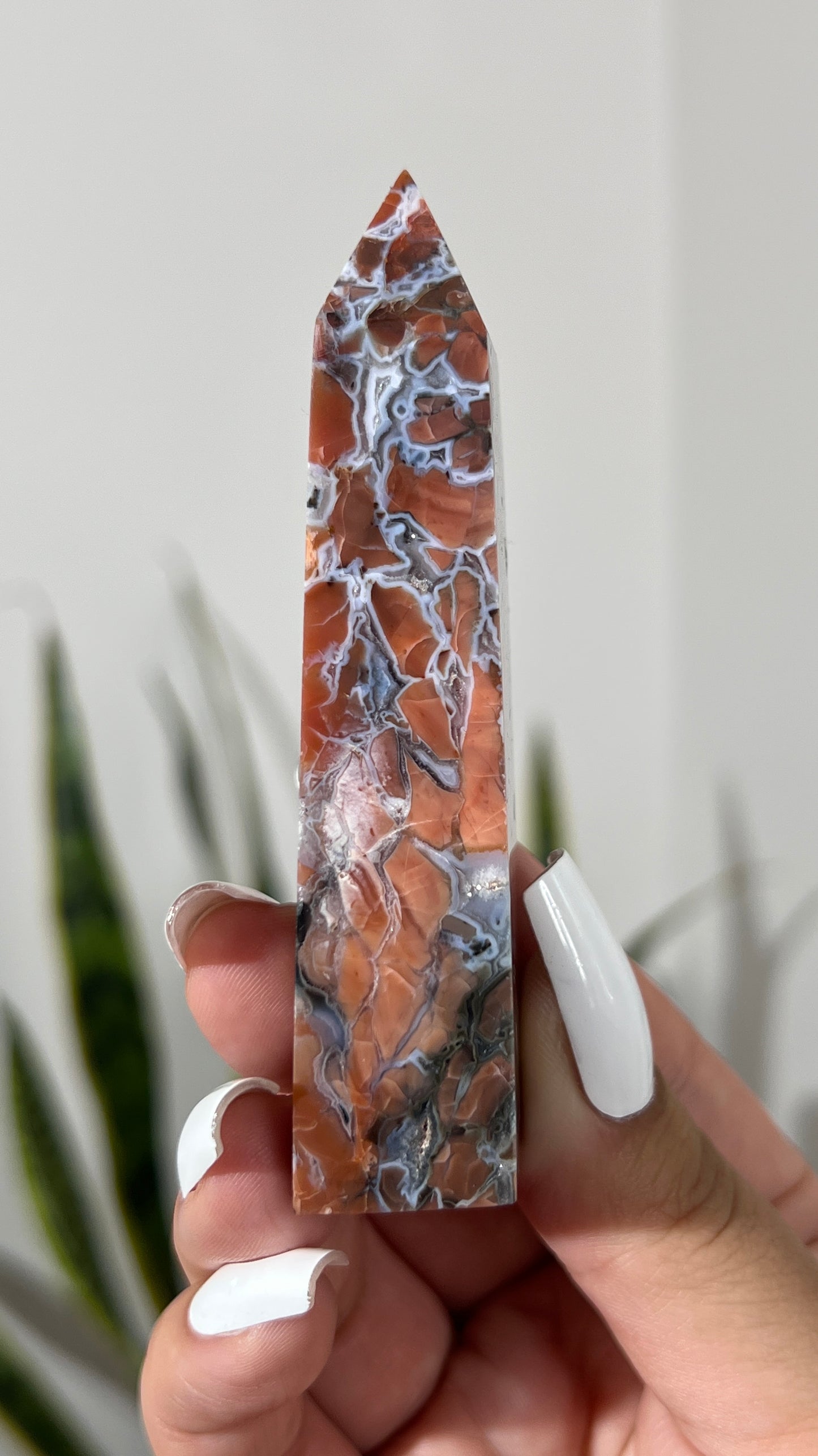 Pink Druzy Agate Tower A